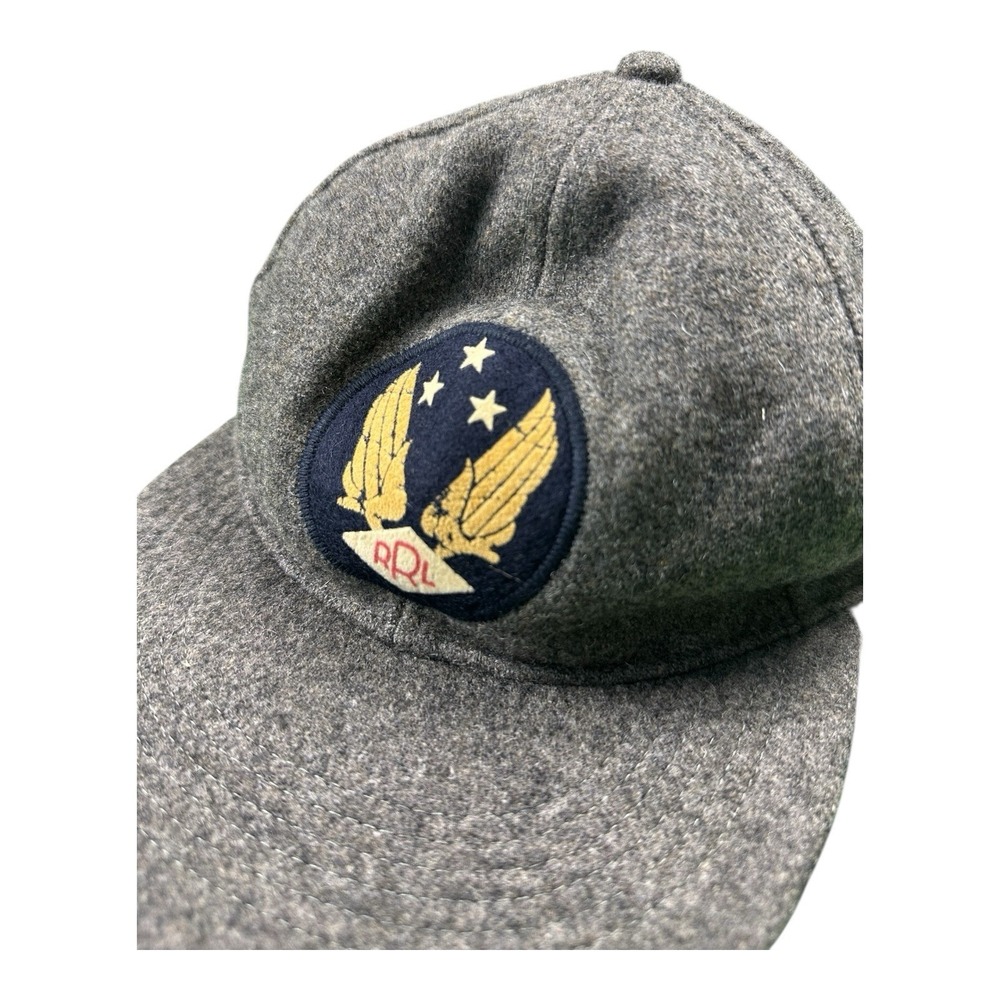 RRL ARMY GREEN WOOL HAT WITH LEATHER STRAP ADJUSTABLE NWT - Picture 3 of 6